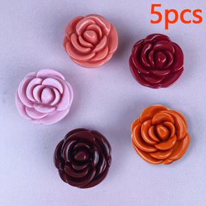 TEMU 5개 세트 장미 모양 미니 립스틱 & 아이섀도우 리필 박스 - DIY 메이크업용 핑크색 플라스틱 화장품 보관함, 여행 친화적 디자인