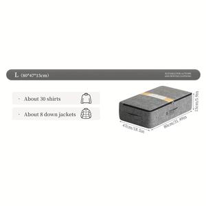 TEMU 1개 대용량 침대 밑 수납 바구니, 휴대용 접이식 옷 보관함, 블랙 지퍼 패션 감성, 두꺼운 소재 및 방진 기능, 부드러운 라이트 베이지 원단, 의류 이불 장난감 정리, 침대 아래/옷장 선반 바구니