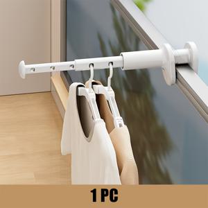 TEMU 【안전한 그립】조절 가능한 회전 클립이 있는 옷 건조대 - 기숙사, 욕실 및 옷장용 화이트 플라스틱 옷걸이 - 여행자, 기숙사 필수품을 위한 안전하고 빠른 건조 솔루션 | 다용도 옷걸이 | 안전한 그립 기능, 건조대