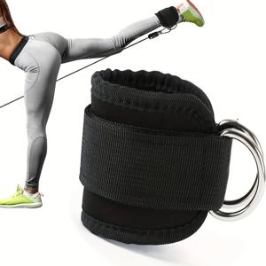 TEMU 저항 밴드용 2개 조절 가능한 통기성 발목 스트랩 - 내구성 있는 폴리에스터 피트니스 발 링, 블랙 - 태권도, 다리 근력 훈련, 엉덩이 운동, 다리 운동에 이상적