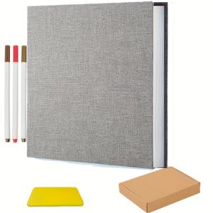 TEMU 20매 자체 접착 스크랩북 앨범 (40페이지), 3x5, 4x6, 5x7, 6x8, 8x10 사진용 메탈 펜 & 스크레이퍼 박스 세트 - 결혼식, 가족 기념일에 적합