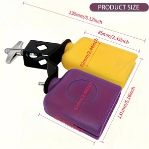 TEMU 두 가지 색상의 라틴 드럼 플라스틱 스트라이킹 블록, 드럼 세트, 두 가지 색상의 플라스틱 소가방, 콘서트에 적합합니다.