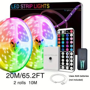 TEMU 44키 적외선 리모컨 USB LED 스트립 조명, 커팅 가능, 유연한 사용감, 깜빡임 속도 조절, 6가지 DIY 모드, 쉬운 설치, 침실 천장 파티 분위기 조명, 축제 분위기 라이트|무드등