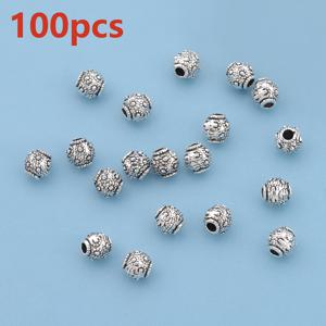 TEMU 200개/100개 크로스 랜턴 스페이서 비즈, 라운드 루스 스페이서 비즈, 드럼 패턴 피어스드 루스 비즈, 엠보싱 홀 비즈, 장식용 비즈, 대구경 라운드 비즈, 스루 홀 루스 비즈, 주얼리 DIY 팔찌, 목걸이, 발찌, 귀걸이, 헤어 액세서리, 펜던트, 폰 스트랩, 키체인, 의류 액세서리, 공예, 액세서리 제작 재료용