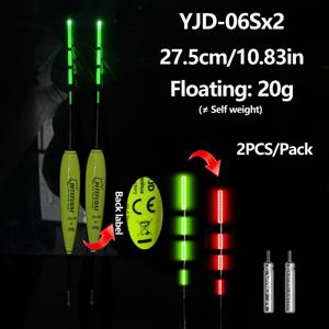 TEMU 2개의 스마트 컬러 체인지 전자 플로트, LED 라이트가 장착된 카프 낚시용 고부유력 플로트