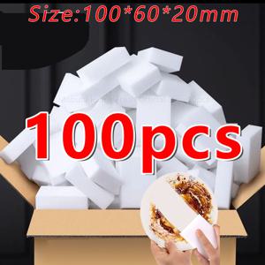 TEMU 100개 멜라민 스폰지 청소 지우개 - 튼튼하고 흡수력이 뛰어난 주방, 욕실, 사무실 청소 도구, 가구 및 자동차 유지 보수에 이상적, 주방 청소 필수품 | 흡수력이 뛰어난 청소 스폰지 | 멜라민 소재