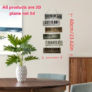 TEMU 빈티지 목재 벽 장식 사인 1개 - 