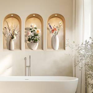 TEMU 3개 세트 벽 스티커, 식물 패턴 자체 접착식 침실 현관 거실 문 장식용 탈부착 가능 데칼, 홈 인테리어 벽지