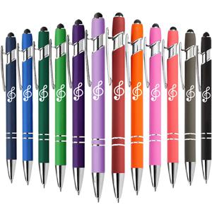 TEMU 12개입 음표 볼펜. 2-in-1 터치스크린 펜 음악 선생님 학생 선물 파티 용품(다양한 색상) 크리스마스 선물