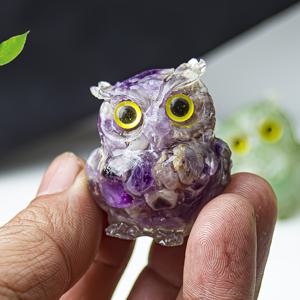 TEMU 스마트 가디언 이상 수제 레진 장식 | 천연 행운의 돌이 박힌 부를 불러오는 홈데코 | 친구들을 위한 크리스마스/생일 선물 | 창의적인 풍수 사무실용 책상 장식, 할로윈/크리스마스에 어울림, 부를 끌어당기는, 세련된 홈액세서리, 인테리어, 로 꾸민, 핸드메이드 소품, 행운의 아이템