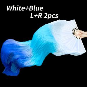 TEMU 그라데이션 컬러 댄스 팬 세트 2개 - 각 손에 하나씩, 파란색에서 흰색으로 전환, 공연 및 연습용 적합, 발렌타인데이, 추수감사절, 크리스마스, 새해 선물로 완벽함