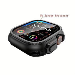 TEMU 애플워치 시리즈 10 46mm 호환 합금 워치 케이스 커버 [울트라로 매끄럽게 변신], 울트라 1/2용 49mm, 튼튼한 범퍼 및 뒷면 보호, 돌출형 엣지 스크린 보호