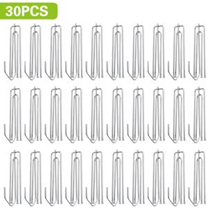 TEMU 30/45개 스테인레스 스틸 접은 커튼 후크, 4개 포크 디자인, 창문, 문, 욕실 커튼에 다용도로 사용할 수 있는 클래식 스타일의 금속 클립, 커튼 걸이 클립