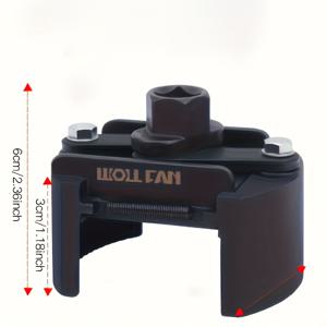 TEMU 독일식 U자형 디자인의 범용 조절 가능한 오일 필터 렌치, 이중 턱 반전 메커니즘, 엔진 유지보수용 블랙 메탈 헥스 소켓 및 조정 손잡이