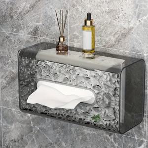 TEMU 1pc 정사각형 투명 아크릴 티슈 박스 - 직사각형 뚜껑, 내구성 있는 플라스틱, 미완성 마감, 욕실, 주방, 자동차 사용에 이상적 - 투명 종이 디스펜서, 욕실 티슈 홀더|현대 미적|내구성 있는 플라스틱 박스, 욕실 장식