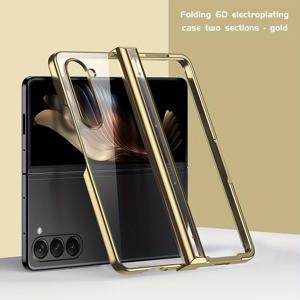 TEMU 삼성 갤럭시 Z 폴드 6용 투명한 단색 휴대폰 케이스, 전면 전기 도금 보호 기능이 있습니다.