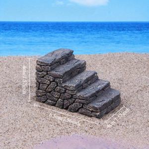 TEMU 레진 시뮬레이션 중간 돌 계단, 다육식물 화분 랜드스케이프 액세서리, 모래 테이블 스텝 장식품, 아르데코 스타일, 웨딩 데코, 데스크탑 설치용, 전원 필요 없음, 레진 소재, 14년 이상