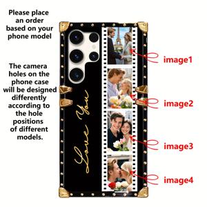 TEMU 1개 맞춤형 사진 이름 텍스트 이미지 폰 케이스, 보호 기능, 패션, 가족, 추모, 친구 사진 선물 호환 삼성 갤럭시 S25울트라/S25 엣지/S24+/S23/S23FE/S22/S24 울트라/S21/A56/A55/A15/A54/A16 5G/4G 보호 케이스