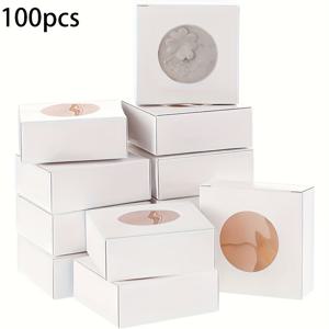 TEMU 30/100개 크래프트 종이 수제 비누 포장 박스, 식품 직접 접촉 금지 - 접이식 사각 디자인, 완벽한 보석 전시용, 결혼식, 생일, 기념일, 신부 샤워 파티, 크리스마스, 할로윈 등 다양한 행사에 적합