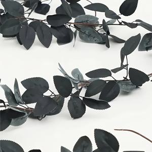 TEMU 1개 인공 덩굴 장식 - 우아한 잎사귀가 있는 리얼리스틱 다크/블랙 행잉 데코, 할로윈, 홈, 웨딩, 파티 테이블 센터피스용 유지보수 없는 식물 - 내구성 폴리에스터 실내외 장식품, 고급스러운 , 휴일 장식, 고품질 잎사귀, 쉬운 관리