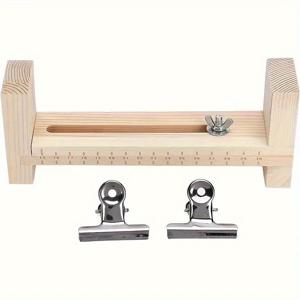 TEMU U-프레임이 있는 3개 세트 DIY 주얼리 만들기 키트 - 팔찌, 손목 밴드 및 머리끈용 조절 가능한 목재 팔찌 만들기 키트, 빨간 끈과 금속 버클, 조절 노브가 포함된 목공 도구 세트 - 전원 필요 없음