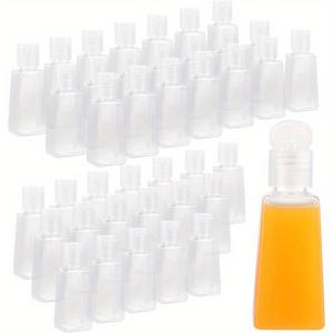 TEMU 100개 (100병) 투명 사다리꼴 미니 플라스틱 병 1oz/30ml - 리필 가능한 여행용 누수 방지 플립탑 캡, TSA 친화적 빈 용기, 화장품, , 로션, 토너, 바디워시용 - 대량 포장