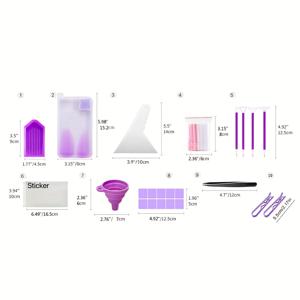TEMU 페인팅 도구 키트 펜들 드릴링 플레이트 도자기 다기능 점찍기 펜 페인팅 크로스 스티치 도구 세트 핸드백 없음