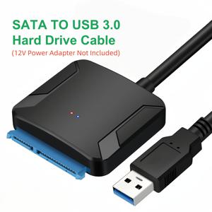 TEMU USB 3.0 to SATA 3 어댑터 컨버터 케이블, USB3.0 하드 드라이브 컨버터 케이블, 삼성 시게이트 WD 2.5 3.5 HDD SSD 어댑터, SSD 연결,컴퓨터 액세서리,슬림 어댑터,내구성 있는 커넥터,튼튼한 구조,고속 전송,Pcie 익스프레스 어댑터,스토리지 커넥터,데이터 백업 사용자,컴퓨터 빌더