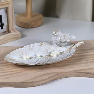 TEMU 레진 새가 잎을 잡고 있는 접시 조각 – 패션 홈 데코, 실내/실외용 키/보석 정리함, 크리스마스, 추수감사절, 졸업, 국가 자유 날을 위한 이상적인 선물 - 전원 필요 없음