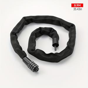 TEMU 헤비듀티 방범 자전거 및 체인 잠금장치, 4자리 조합 번호, 아연 합금 실린더 & 마찰 방지 디자인 - 산악용 자전거, 전기자전거, 모터사이클용 휴대용 보안 잠금장치 (블랙 폴리쉬드 마감), 내구성 있는 금속 자물쇠, 이브이크 안전 |