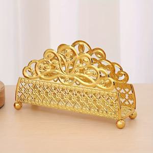 TEMU 1개 골든 아이언 페이퍼 타월 & 냅킨 홀더 - 홈, 레스토랑, 호텔용 장식적인 스크롤워크 메탈 테이블탑 수납대 - 할로윈, 크리스마스, 하누카, 이스터 휴일 장식 (내구성 있는 주방 및 식당 액세서리, 정교한 공예