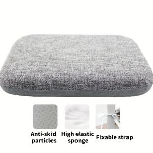 TEMU ComfortMax ComfortMax 쿠션| 분리 가능한 커버가 있는 좌석 쿠션| 사무실, 휠체어 및 자동차 좌석 사용을 위한 인간공학적 미끄럼 방지 사각형 의자 패드| 앉는 자세를 높이고 과민성 통증을 완화합니다.|린넨|소파패드