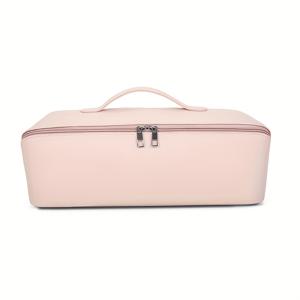 TEMU 1pc 대용량 휴대용 헤어 드라이어 및 컬링 아이언 정리 가방 - 내구성 있는 합성 여행용 화장품 포켓, 다중 컴파트먼트, 살롱, 가정, 또는 이동용으로 사용하기에 적합한紧凑형 디자인, 살롱 액세서리 보관, 세련된 지퍼 클로저, 튼튼한 지퍼 구조|파우치