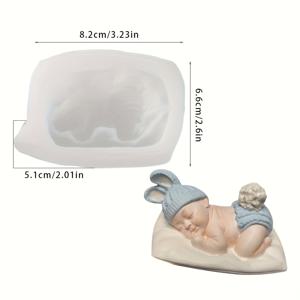 TEMU 귀여운 잠자는 어린이 실리콘 폼 - DIY 향기 있는 촛불, 손수 만든 비누, 레진 공예, 석고 장식, 신생아 주제 장식, 완벽한 유아용 장식, 어머니의 날 선물, 만들기, 청소, 언포밍이 쉬움, 촛불 만들기 용품