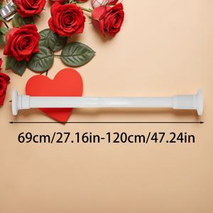 TEMU 1pc 조절 가능한 드릴 없음 텔레스코픽 로드 - 쉬운 조립, 재사용 가능한 옷장 및 캐비닛 지원 바, 옷걸이, 보관, 샤워 커튼, 내구성 있는 금속 구조, 가정 및 욕실용 다용도 사용, 샤워 커튼 로드