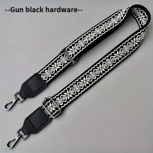 TEMU 1.5인치 폭, 블랙 앤 화이트 기하학적 패턴 웨빙 스트랩 - 내구성 있는 폴리에스터, 조절 가능한 버클, 노트북 가방 및 배낭에 이상적, 노트북 가방 스트랩 | 기하학적 패턴 스트랩 | 폴리에스터 스트랩