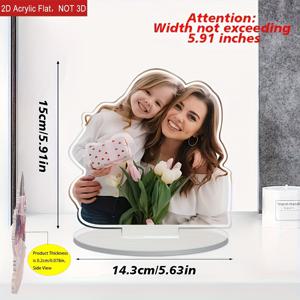 TEMU 1개 맞춤형 가족 사진 아크릴 데스크탑 장식 - 어머니날 선물로 이상적, 집과 침실 장식용, PMMA 소재, 가족 사진 디스플레이 | 모던 책상 오너먼트 | 내구성 있는 아크릴, 액자