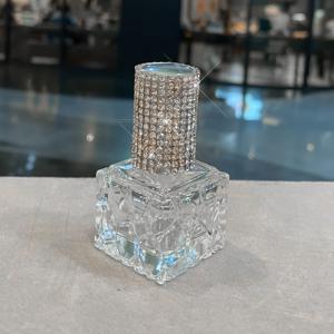 TEMU 1개 럭셔리 라인스톤 장식 향수 스프레이 병 - 반짝이는 PVC 프리 리필 가능 아토마이저, 여성을 위한 우아한 선물, 코롱 및 에센셜 오일용 패션 프래그런스 액세서리, 메탈릭 캡 | 라인스톤 장식