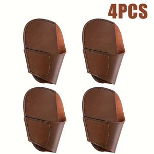 TEMU 4pcs PU 골프 클럽 헤드 커버 - 검은 철 모자와 보호 스토리지 슬리브, 내구성 있는 푸시 로드 보호, 향상된 성능, 골프 헤드 커버 | 스타일리시한 골프 액세서리 | 내구성 있는 헤드 커버