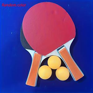TEMU 탁구 라켓 훈련용 프로페셔널 고탄성 실내외 탁구 세트 스포츠 용품 (탁구 라켓 2개 + 볼 3개 포함)