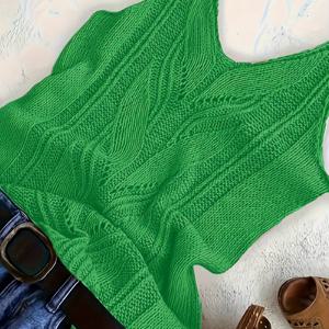 TEMU 여성용 여름 휴가 탑 - V넥 민소매 반투명 비치웨어, 가벼운 통기성 솔리드 컬러 우아한 캐주얼 시크 풀사이드 & 해변 아웃핏, 오픈워크 패턴 텍스처