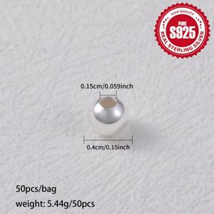 TEMU 1개/2개/3개/4개/5개/7개/9개/10개/50개/팩 S925 스테링 925 실버 라운드 스페이서 라이트 비즈 느슨한 비즈 보석 액세서리 보석 만들기 DIY 고급 브레이슬릿 비즈 브레이슬릿 목걸이 발목 핸드메이드 공예 용품