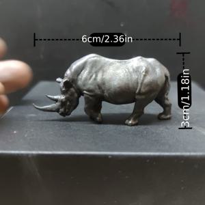 TEMU 수제 빈티지 구리 코뿔소 조각상 - 빈티지 금속/황동 책상 펜 홀더 & 북엔드, 코뿔소 테마 동물 피규어 오피스 데코, 중국 통문 타운 장식품, 내구성 있는 노란 구리 선물