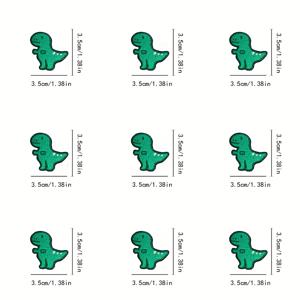 TEMU 9pcs 귀여운 만화 초록색 공룡 미니 아이언온 패치, DIY 의류 및 액세서리 장식용 자수 앱플리케이스 - 청바지, 자켓, 가방, 모자, 신발, DIY 공예에 이상적 | 재미있는 디자인 | 생동감 있는 자수, 공룡 파티 장식