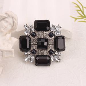 TEMU 1개 럭셔리 궁전 스타일 코사지 브로치 핀 주얼리 - 레트로 우아함 블랙 보석 & 합금 아트, 스카프 코트 가방용 다용도 액세서리, 결혼식 파티 휴가 선물