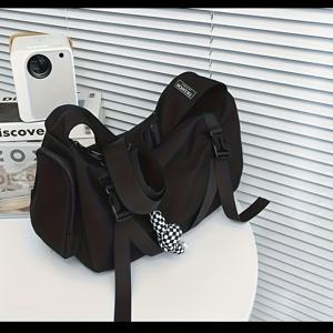 TEMU 남성 및 여성용 1pc 하라주쿠 영감을 받은 대용량 숄더백 - 조절 가능한 스트랩이 있는 다용도 크로스바디 백, 일상 출퇴근에 이상적, 손세탁만 가능, 캐주얼 스타일, 조절 가능한 스트랩 백, 하라주쿠 바