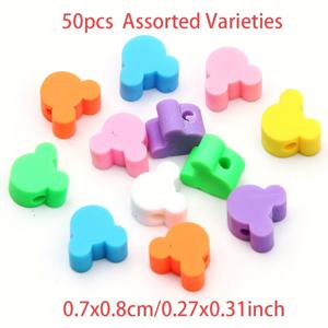 TEMU 7X8Mm /100pcs 혼합 색상 단색 동물 폴리머 도자기 DIY용 여유로운 팔찌 목걸이 귀걸이 키체인 휴대 전화 액세서리 만들기