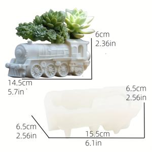 TEMU 식물병을 위한 재미있는 기차 모양의 수지 모양 - 독특한 미니어처 기차 정원 장식을 만들기 위한 내구성 있는 실리콘 모양, 건조한 식물과 DIY 홈 장식 프로젝트에 완벽, 기차 장식 모양 | 빈티지 기차 디자인 | 내구성 있는 실리콘 모양, 기차 장식