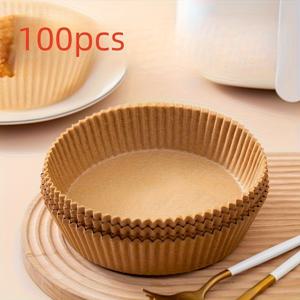 TEMU 100/200pcs 에어 프라이어용 일회용 종이 라인러, 오일 방지 및 붙지 않는 베이킹 파피어, 베이킹, 프라이, 마이크로웨이브, 및 요리에 적합, 부활절, 아버지의 날, 어머니의 날, 크리스마스, 및 할로윈에 이상적