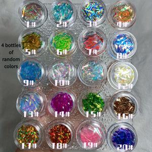 TEMU 4병 오로라 네일 아트 패치, 멀티컬러 컬러 글리터, 머메이드 시퀸, 초고광택 그라데이션 투명 네일 스티커, DIY 네일 디자인용, 휴일 선물, 랜덤 색상
